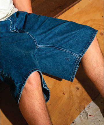 Volcom Billow Denim Shorts - Oliver Mid Blue